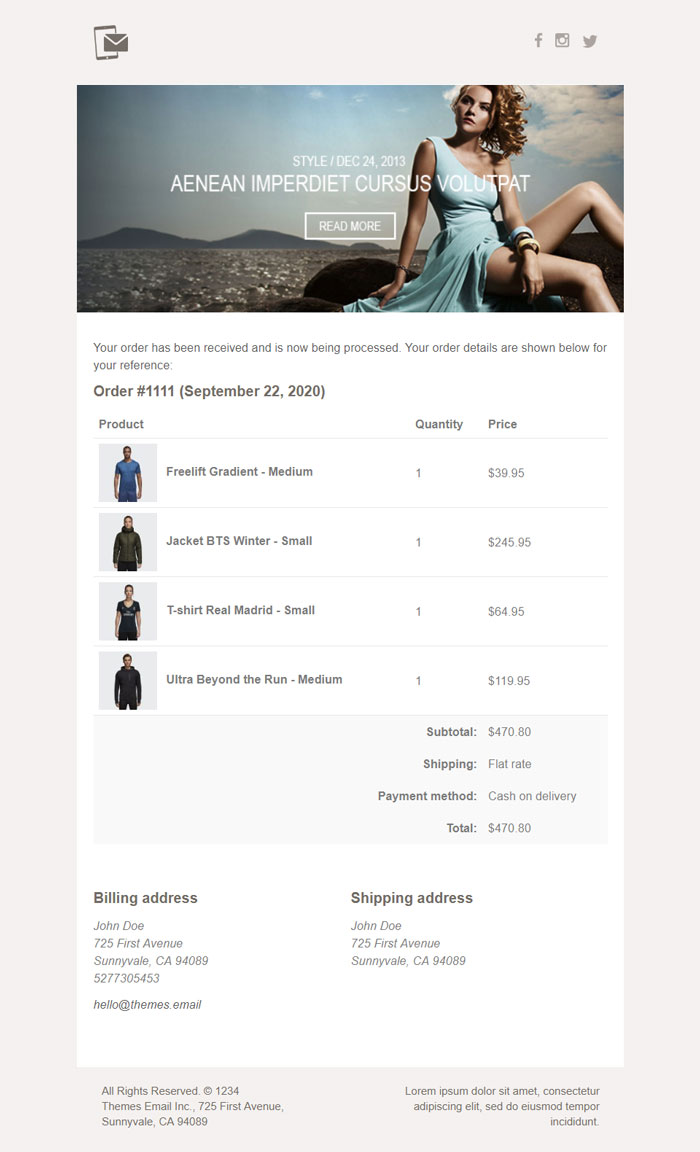 Camel WooCommerce Email Template
