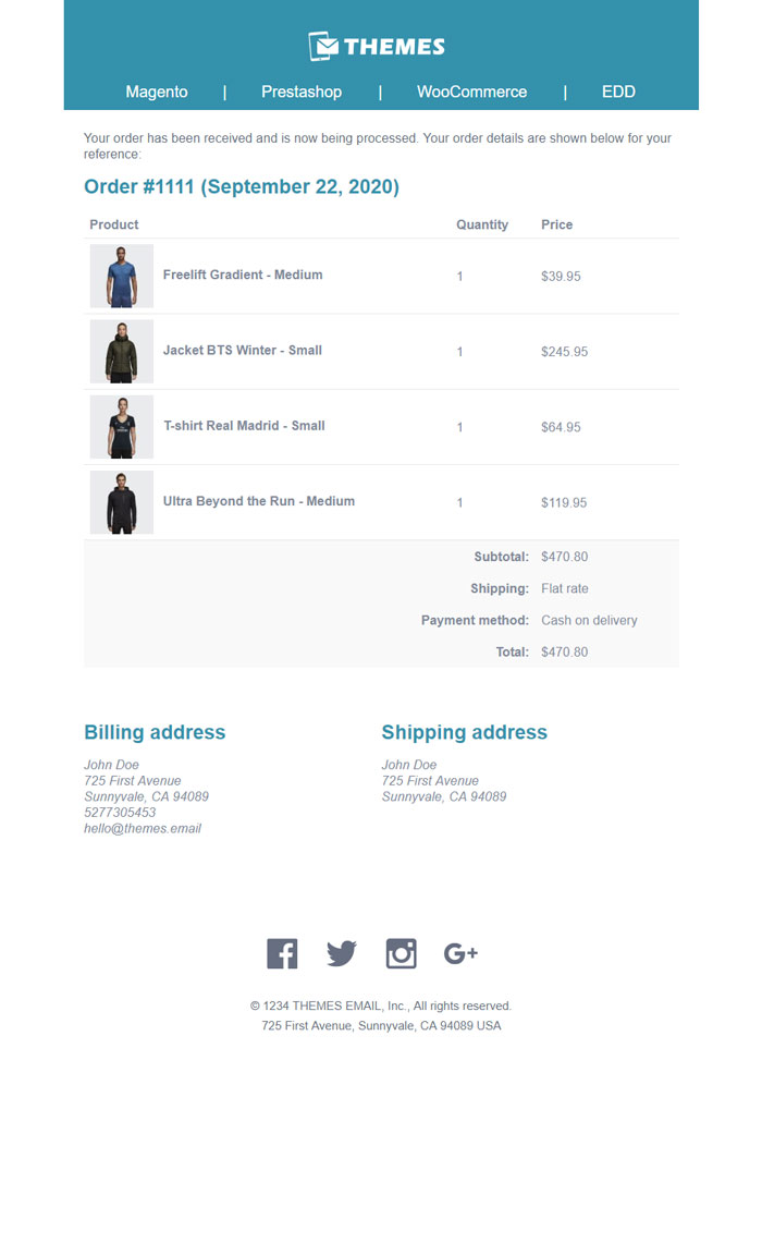 Hipster WooCommerce Email Template