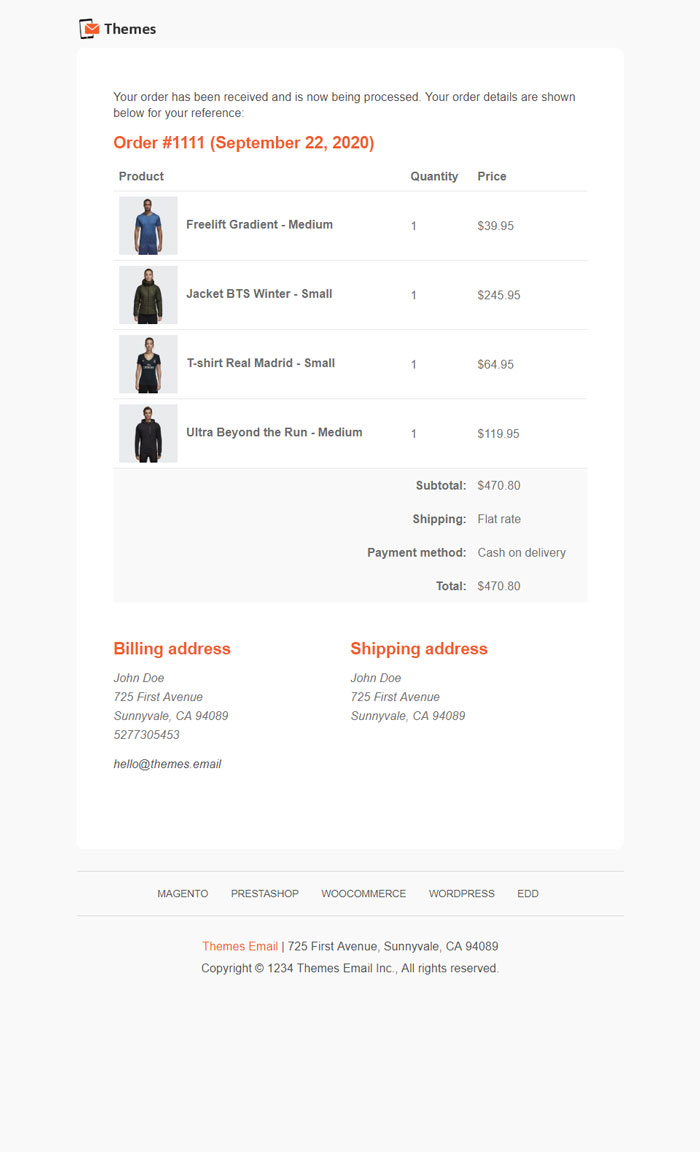 Malmo WooCommerce Email Template