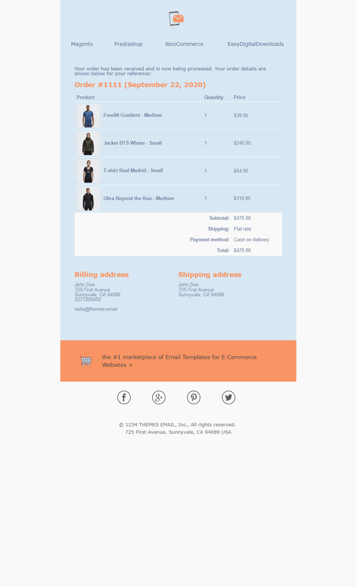 Momo WooCommerce Email Template
