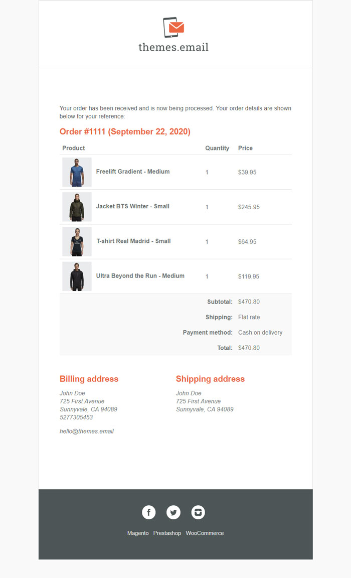 Reverend WooCommerce Email Template