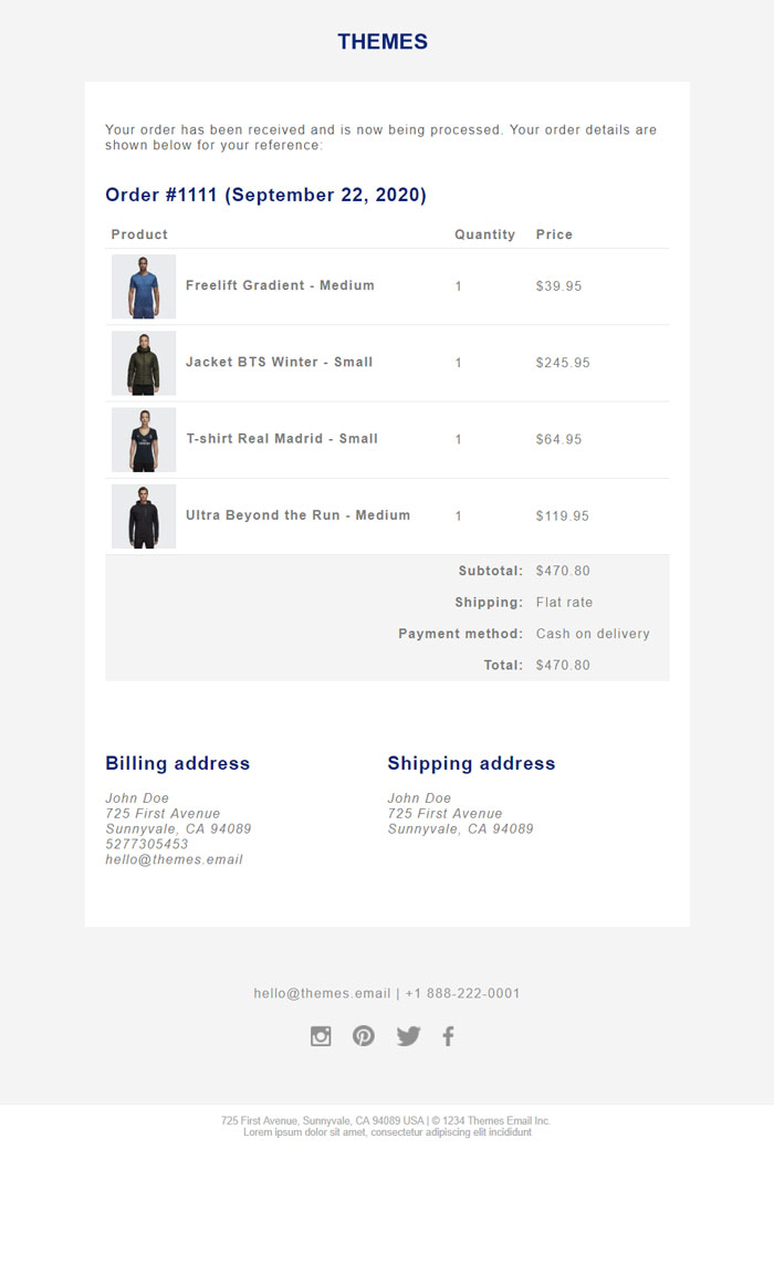 Vaio WooCommerce Email Template